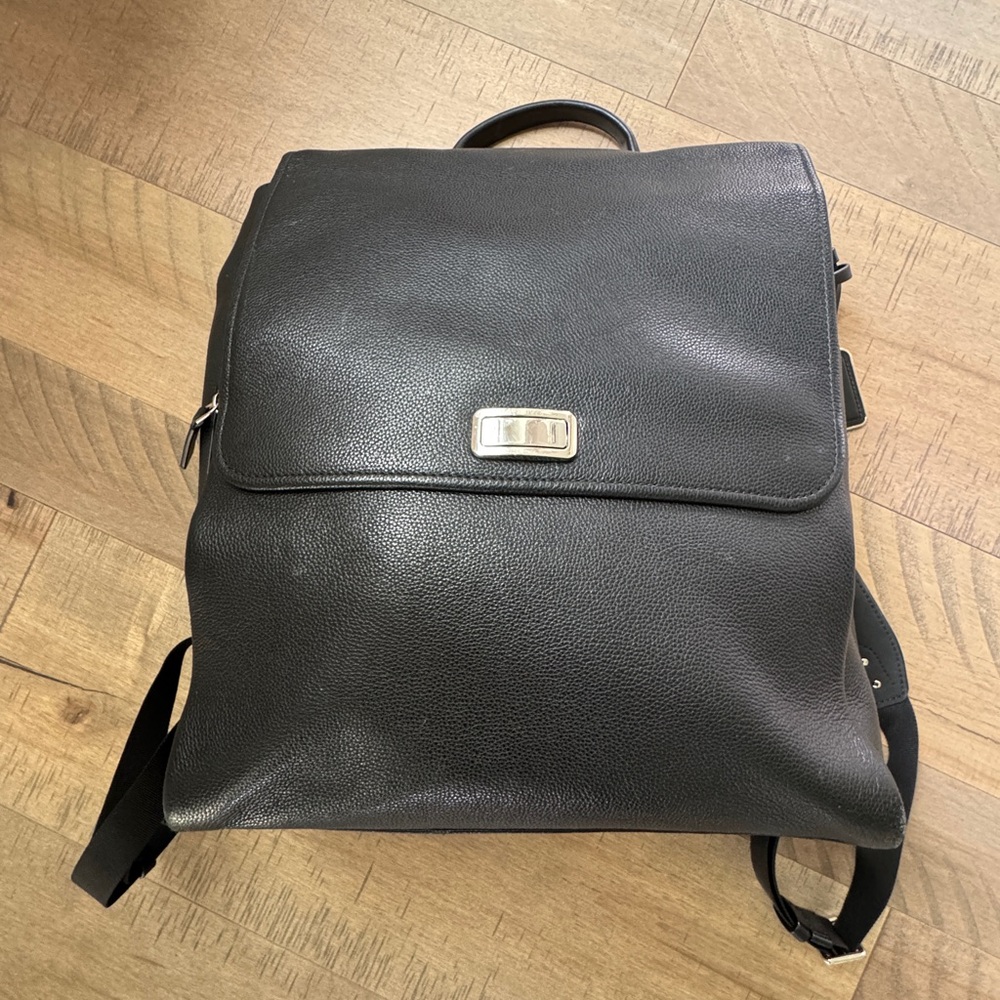 TUMI Stanton LISETTE Leather BACKPACK Black TRAVEL Computer BAG 14" LAPTOP New